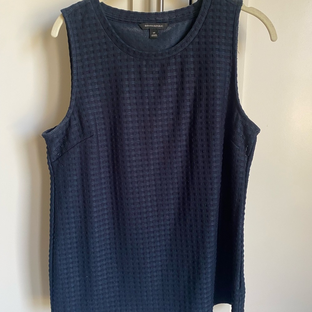 Banana Republic Ribbed Blue Sleeveless Tank